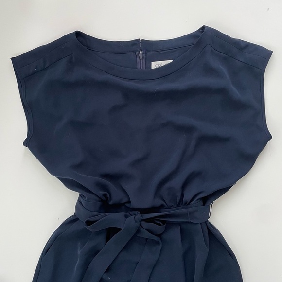 ELIZA J Navy Jumpsuit Casual Soft Full Length Wide Leg Jumpsuit Size 10 - Picture 4 of 11